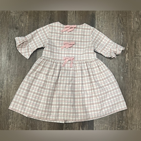 FINAL PRICE DONDOLO LT PINK PLAID DRESS - Picture 4 of 4